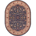 thumbnail image 3 of Sensation Traditional 5' x 7' Oval Navy and Beige Polypropylene Indoor Area Rug, 3 of 7