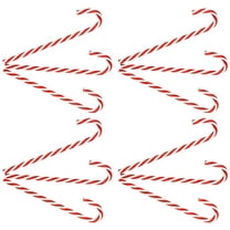 KALLORY 12 Pcs Red Plastic Candy Cane Pendants Christmas Ornaments for Xmas Tree Holiday Party Decorations