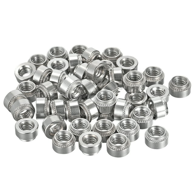 Unique Bargains Self -Clinching Nuts,1/4-20x0.25-Inch Stainless Steel Rivet Nut Round Head Steel Metal Sheet Mounting Fastener 100pcs