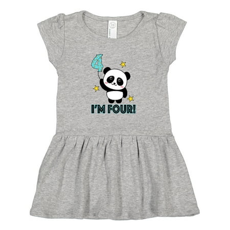 

Inktastic 4th Birthday Panda 4 Year Old Party Gift Toddler Girl Dress