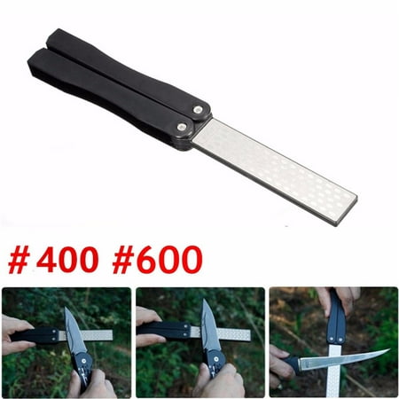 5 Inch Double Sided Folding Pocket Diamond Knife Sharpening Stone Sharpener 400&600