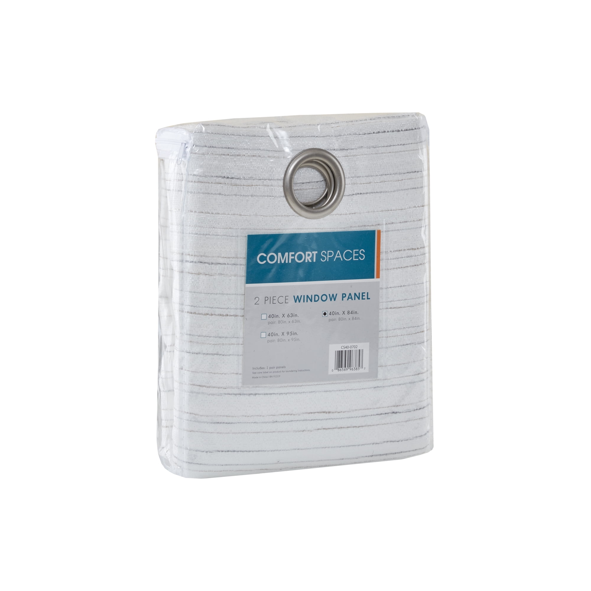 Comfort Spaces Grasscloth Foam Back Panel Pair, 40x63", White