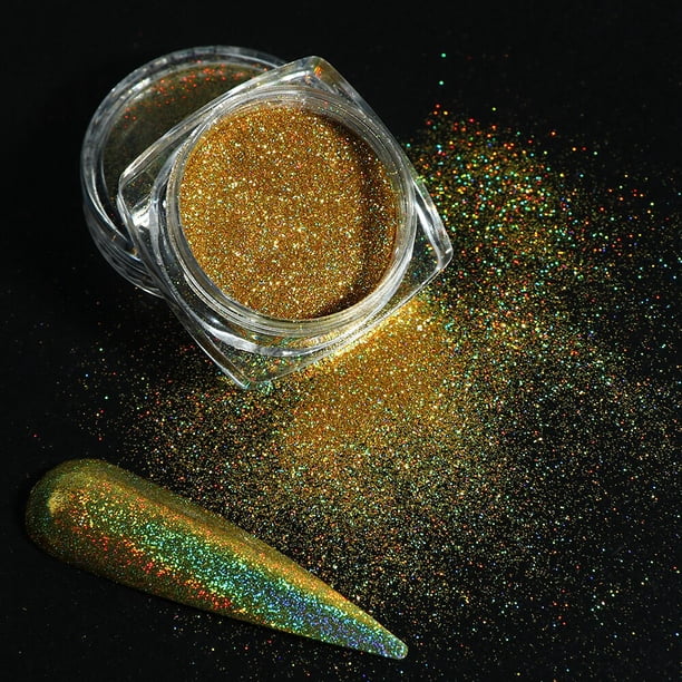 Polvo cromado para uñas, efecto espejo para uñas, pigmento camaleón, pigmentos uñas, purpurina, decoración de manicura, purpurina uñas