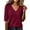Wine, variant on Summer Tops for Women Ribbed Knit Slim T-Shirt Short Sleeve Solid Stretchy Summer Basic V Neck Top