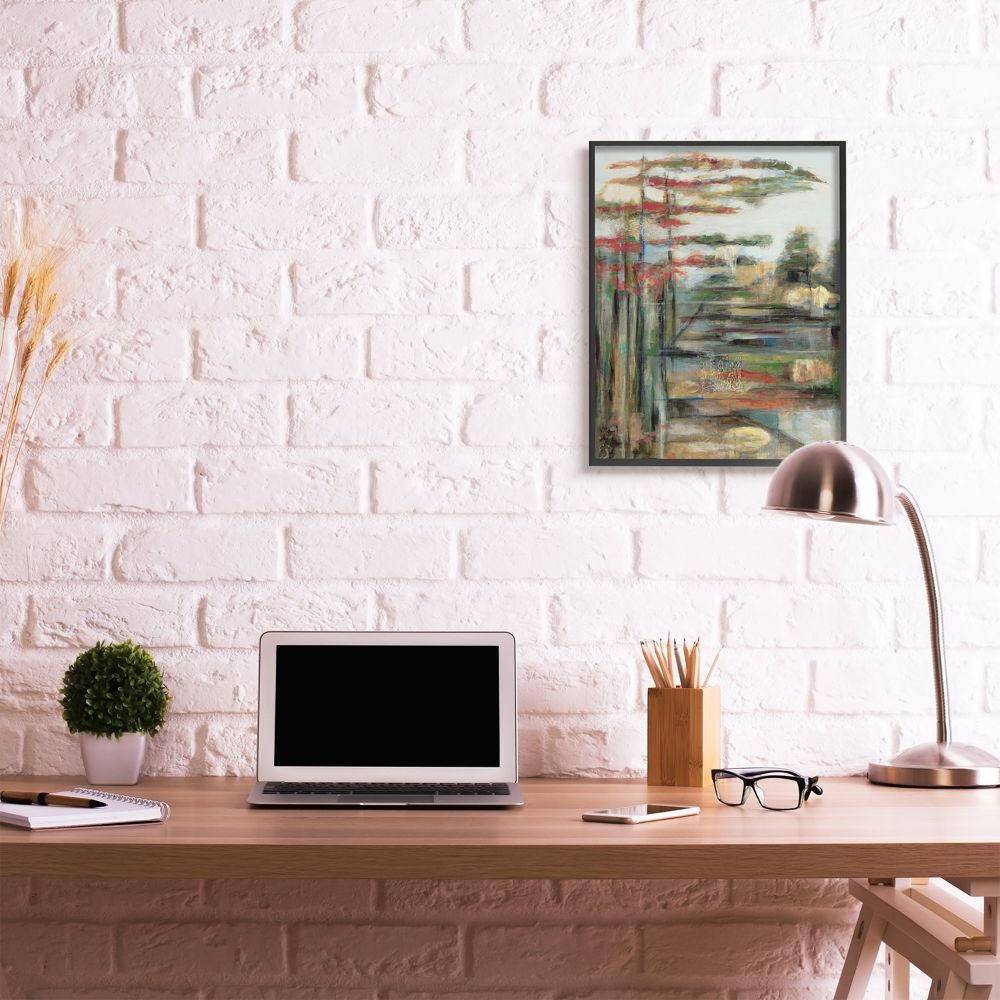 Stupell Industries Abstracted Pastel Landscape Red Green Blue Designed by Third and Wall