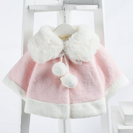 

RPVATI Toddler Baby Girls Turndown Collar Color Block Long Sleeve Coat Fleece Thicken Outerwear Button Up Warm Winter Jacket 1Y-3Y Child Children Kids