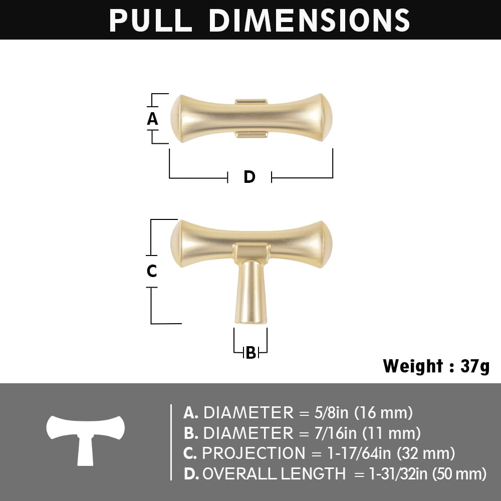 Goo-Ki 12 Pack Light Brushed Brass Cabinet Drawer Knobs, Zinc Alloy Cabinet Handles Hardware for Dresser,Wardrobe, Cupboard