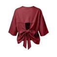 thumbnail image 3 of Posijego Womens 3/4 Sleeve Shirts Athletic Workout T-Shirts Backless Summer Casual Running Yoga Active Tees for Women, 3 of 9