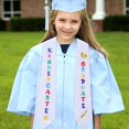 thumbnail image 4 of Kids Graduation Stole Graduate Printed Preschool Graduation Stole With Cute Design Unisex Graduation Honor Stole Girls And Boys,51.18*3.74 IN,White, 4 of 4