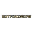thumbnail image 1 of Beistle 55580-BKGD 5 Po x 5 Pi Heureux Streamer de Graduation & 44; Noir & Or - Pack de 12, 1 of 1