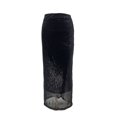 thumbnail image 4 of QHFBli Womens Sparkly Sequin Skirt High Waist Bodycon Glitter Party Midi Skirts with Slit Back, 4 of 5