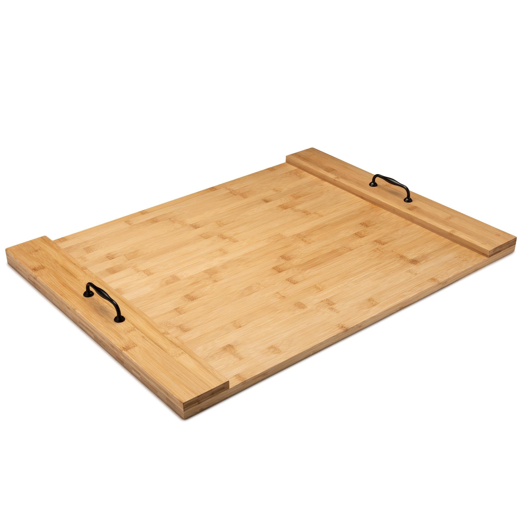 Umiboo Solid Bamboo Stove Top Cover with Handles for Gas or Electric Stove Tops (Bamboo)