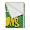thumbnail image 2 of Saying Soft Flannel Fleece Blanket, Vintage Pop Art Advertising Design If Life Gives You Lemon Make Lemonade, Cozy Plush for Indoor and Outdoor Use, 60" x 80", Green Yellow and Tan, by Ambesonne, 2 of 5