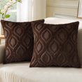 thumbnail image 1 of DecorUhome Paquete de 2 fundas de almohada de 18 x 18, fundas de almohada de lana sintética suave para sofá, color beige (solo funda de almohada, no incluye rellenos), 1 of 7