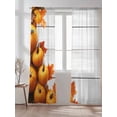 thumbnail image 2 of Sheer Curtains 84 inches Long, Thanksgiving Fall Pumpkin Maple Leaf White Wood Grain Light Filtering Sheer Window Curtains Rod Pocket Voile Drapes for Bedroom Living Room, 52"W x 84"L 2 Panels, 2 of 7