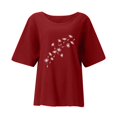 thumbnail image 4 of Ruyang Tops for Women 2024 Women's Floral Vintage Printed T Shirt Round Neck Casual Loose Cotton Linen Tops Women's Summer Tops, 4 of 4