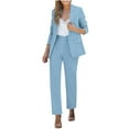 thumbnail image 2 of Bovxnpu Fall Winter Outfits for Women, Women 2 Piece Outfits Set 2 Piece Long Pants Formal Business Casual Sports Jacket with Pocket Lined Office Blazer Tracksuit Airport Travel Outfit, 2 of 5