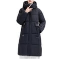 thumbnail image 2 of Parkas de manga larga para mujer, color liso, manga larga, gruesa, holgada, con capucha, chaqueta de invierno de manga larga, chaqueta de manga larga, parte superior de poliéster para mujer, 2 of 4