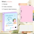 thumbnail image 5 of CTCMSP 3 Ring Binder with Dividers Tab Fits 200 Sheets of 8.5x11 Paper,1 Inch Durable Heavy Duty,Customizable Clear Cover with Inside Pockets, 5 of 7