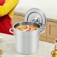 thumbnail image 4 of Commercial Large Stainless Steel Pot Cooking Pot with Lid Heavy Duty Pasta Pot Kitchen Soup Pot Stockpot for All Stoves, Store Fruit, Vegetable, Food, Dishwasher Safe (21L), 4 of 10