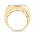 thumbnail image 2 of 10kt Yellow Gold Mens Round Pave-set Diamond Circle Frame Cluster Ring 1/2 Cttw, 2 of 4