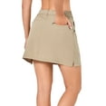 thumbnail image 2 of Little Donkey Andy Women's Athletic Golf Tennis Skort 16 Inches Build-in Shorts Sports Skirt with Pockets Khaki L, 2 of 7