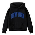 thumbnail image 4 of Hoodies for Girls City Name Letter Print Black Hoodie Long Sleeve Soft Sweatshirts Top Warm Fall Winter Clothes Toddler Girls Clothes 5-6 Years, 4 of 5