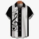 thumbnail image 4 of Camisa de verano para hombre 2024, camisetas hawaianas de manga corta con estampado de notas musicales para niños y niñas, camisetas de viaje para la playa, ropa informal con solapa, 4 of 5