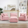 thumbnail image 3 of JONPONY 105" Cloud Couch,L Shaped Modular Sectional Sofa with Movable Ottoman,3 Oversized Seats Sleeper Couches for Living Room,Chenille Pink, 3 of 11