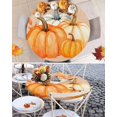 thumbnail image 6 of Round Fitted Tablecloths Fall Thanksgiving Orange Pumpkin Waterproof Table Cover for Kitchen Dining Party Decor Watercolor Oil Painting Art,36"-44", 6 of 6