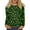 Dark Green, variant on WTOBBY Women's Fashion Christmas Print Round Neck Long Sleeve Pullover Top, Holiday Themed Tree and Snowflake Design Sweater for Women,Dark Green L