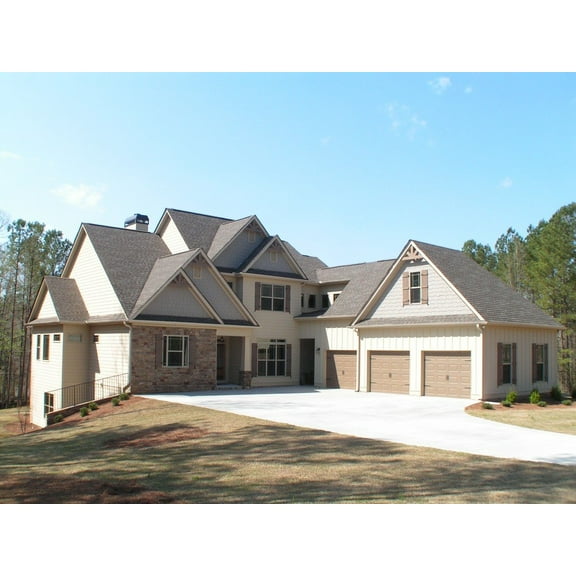 638-3197: Craftsman Traditional 4 Bed, 4 Bath Luxury Home Plan, 3728 Sq Ft: Full Blueprints with License to Build by Home Plan Marketplace - Lesuto