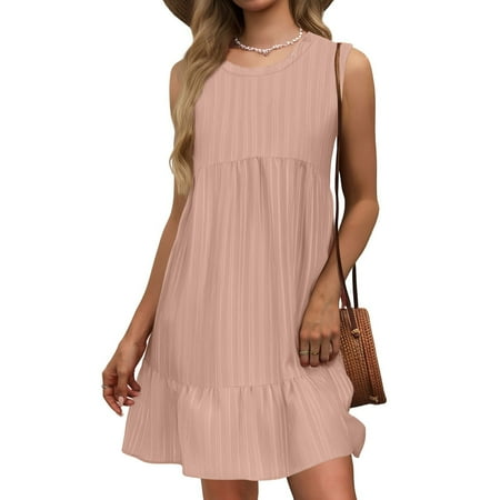 Cocktail Dress  Casual Round Neck Tank Midi Dress Loose Wedding Guest Graduation Beach Vacation Outfits Womens Dress Shoes Women S Formal Dresses Casual Mother Dresses Denim (XXL  Fluorescent Green)
