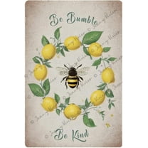 Bumble Bee Declarations for Home Decor, Bee Decor, Be Kind Be Bumble Metal Welcome Signs, Spring and Summer Decor, Bee Themed Party Decorations, Lemon Decorations For Kitchen 5.5x8 In