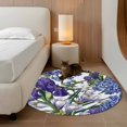 thumbnail image 2 of Round Rug 3.3Ft Washable Non-Slip, Spring Flowers Circle Area Rugs for Living Room Bedroom, Purple Hydrangea Orchid Floral Country Indoor Floor Mats Carpet Runner for Home Decor Aesthetic, 2 of 8
