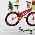 thumbnail image 2 of Simply Daisy Red Colored Merry Bird Bike Christmas Soft Spun Polyester Indoor/Outdoor Throw Pillow, 16" x 16", 2 of 3