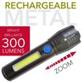 thumbnail image 3 of RCA - COB Flashlight with Mini Lantern, Rechargeable, 300 Lumens, 3 of 3