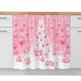 thumbnail image 2 of Pink Christmas Balls Small Sink Skirt 10"Wx11"L, Dustproof Under Sink Curtain with Self Adhesive Tape, Xmas Tree Snowflake Cabinet Curtain Cover for Bathroom Vanity, Kitchen Storage Shelf, RV, 2 of 9