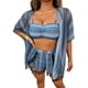 thumbnail image 2 of Xuyuer Women's Sun Protection Cover-Up Tassel Four-Piece Swimsuit Set,Beachwear for Swimming, Resort Vacations and Summer Holiday Essentials, 2 of 5