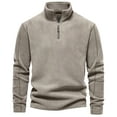 thumbnail image 6 of GigrtiJin Mens Quarter Zip Sweatshirt Stand Collar Long Sleeved Pullover Top Casual Solid Color Comfy Sweatshirts, 6 of 6