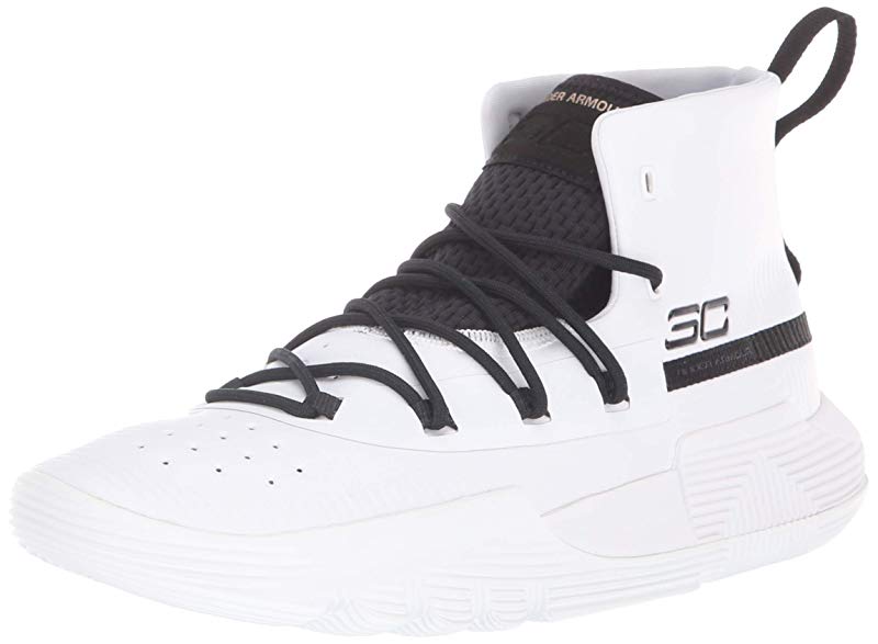 black and white under armour basketball shoes