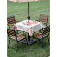 thumbnail image 4 of Outdoor Tablecloth with Umbrella Hole for Patio/Picnic/Party/Camping, Coastal Nautical Waterproof Table Cloth Square Cover Washable, Watercolor Ocean Coral Conch Starfish Summer (54"x 54"), 4 of 8