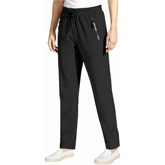 Comfysfit StretchActive - Women's Ultra Stretch Ice Silk Comfort Casual Pants Over 50, Lightweight Pull-On Pants with Elastic Waist and Zipper Pockets