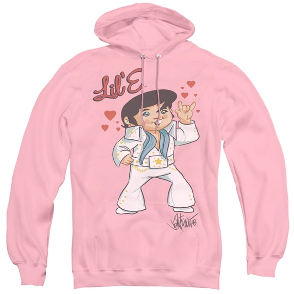 Elvis Presley Lil E Adult Pullover Hoodie Sweatshirt Pink
