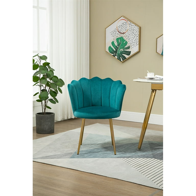 Accent Chair, Modern Velvet Upholstered Dining Chairs with Arms
