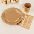 thumbnail image 2 of BalsaCircle 72 Natural Gold Palm Leaves Print Disposable Paper Tableware Set Party Events Decorations Supplies, 2 of 8