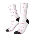 thumbnail image 1 of Wukai Breast Cancer Awareness (4) Print Contrast Color Mid-tube Socks, 3D Printing Design Adult Socks, High Elastic Breathable Sports Socks, Suitable for Daily,Unisex, 1 of 6