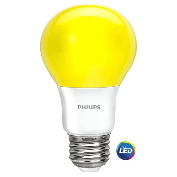 Philips LED Light Bulb, A19, Yellow, 60 WE