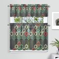thumbnail image 2 of Kitchen Curtains 36 Inch Short - 3 Panel Set, Rod Pocket Window Curtain, Boho Floral Tribal Style, 100% Polyester for Farmhouse, Kitchen, Cafe, Bedroom, Easy Wash, 2 of 5