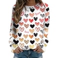 thumbnail image 1 of VBARHMQRT Blank Hoodie Chandail à Col Rond Imprimé pour Femmes, Manches Longues, Décontracté, Ample, 1 of 4